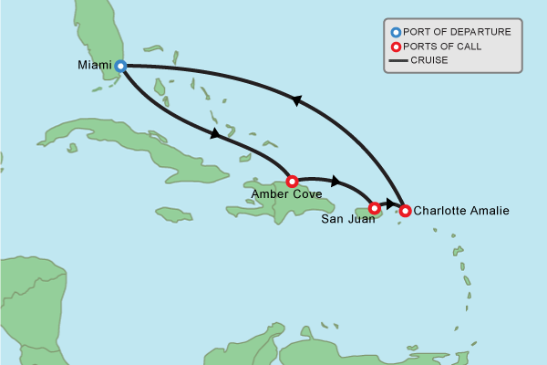 Cruise itinerary map